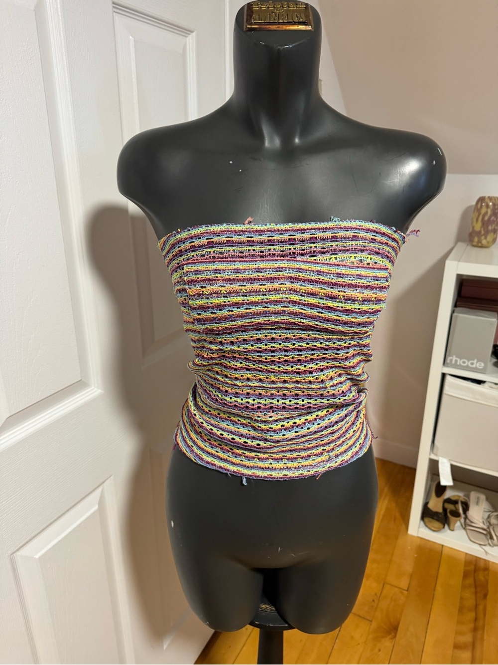 Multi-Color Striped Strapless Tube Top